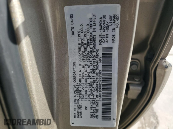 2002 Lexus RX 300 with VIN JTJHF10U620272563, listed as a Copart auction lot 72354434 with 153,330 mi miles and Salvage Title. Bid and sale history available at carsss.com. Image 13.