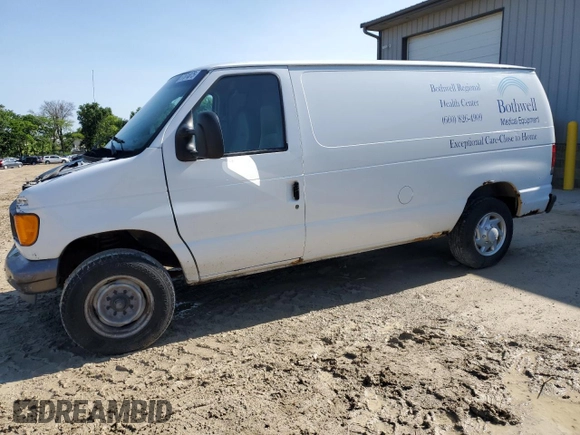 2007 Ford Econoline Cargo Commercial z VIN 1FTNE14W37DA69134, wystawiony jako Copart lot #57874075 z przebiegiem 192 378 mil mil oraz Szkoda całkowita • Salvage title. Historia ofert i sprzedaży dostępna na DreamBid. Obrazek 1.