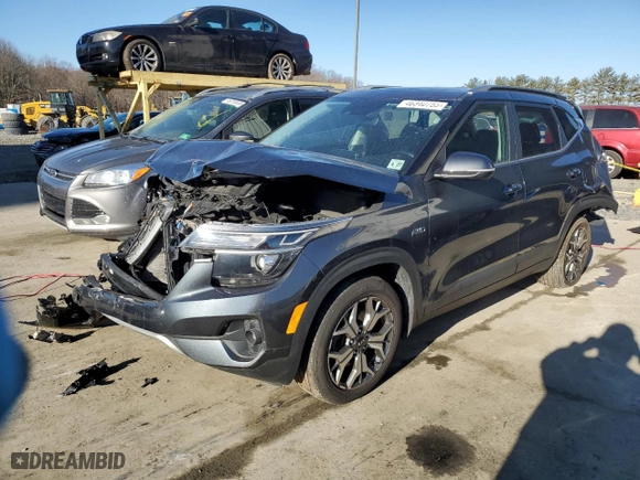 2021 Kia Seltos EX with VIN KNDERCAA9M7139884, listed as a Copart auction lot 46340755 with NaN miles and Salvage Title. Bid and sale history available at carsss.com. Image 1.