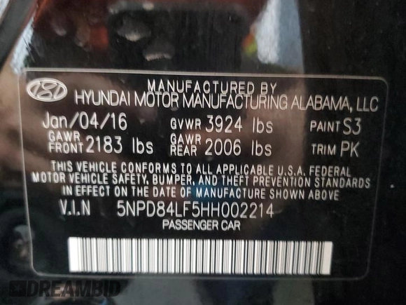 2017 Hyundai Elantra SE z VIN 5NPD84LF5HH002214, wystawiony jako Copart lot #56302285 z przebiegiem 135 856 mil mil oraz Szkoda całkowita • Salvage title. Historia ofert i sprzedaży dostępna na DreamBid. Obrazek 12.