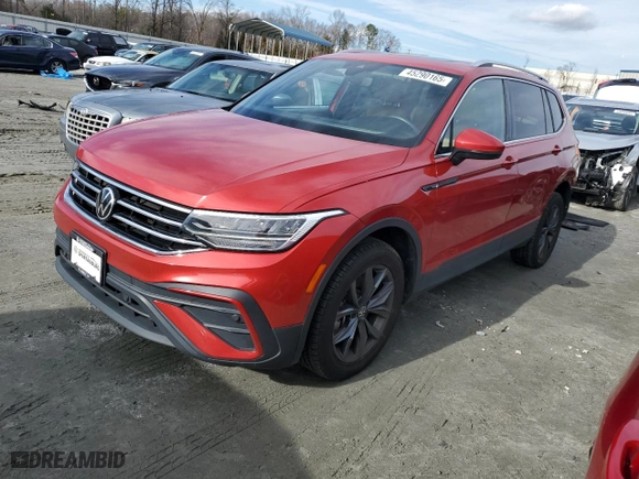 2022 Volkswagen Tiguan SE with VIN 3VV2B7AX5NM125539, listed as a Copart auction lot 45290165 with 58,753 mi miles and Clean Title. Bid and sale history available at carsss.com. Image 1.