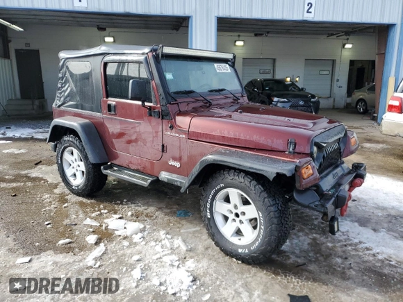 2001 Jeep Wrangler SE with VIN 1J4FA29P91P308872, listed as a Copart auction lot 45676435 with 179,486 mi miles and Salvage Title. Bid and sale history available at carsss.com. Image 4.