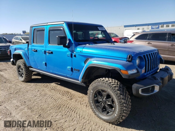 2022 Jeep Gladiator Willys with VIN 1C6JJTAM3NL132056, listed as a Copart auction lot 75723014 with 36,195 mi miles and Salvage title. Bid and sale history available at DreamBid. Image 4.
