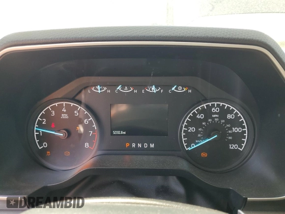 2021 Ford F-150 XL with VIN 1FTMF1CB4MKF09005, listed as a Copart auction lot 53935765 with 52,332 mi miles and Salvage title. Bid and sale history available at DreamBid. Image 9.