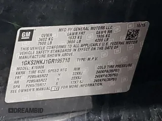 2016 GMC Yukon XL Denali with VIN 1GKS2HKJ1GR199710, listed as a Copart auction lot 49172615 with 261,856 mi miles and Salvage Title. Bid and sale history available at DreamBid. Image 15.