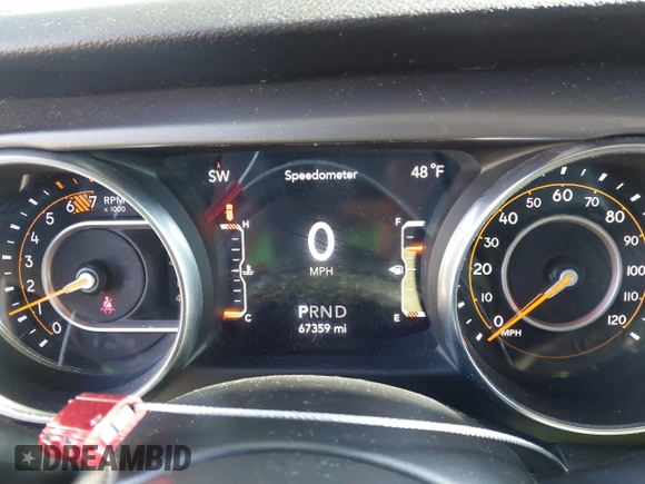 2019 Jeep Wrangler Unlimited Sport S with VIN 1C4HJXDN6KW686480, listed as a IAAI auction lot 41300842 with 67,359 mi miles and . Bid and sale history available at DreamBid. Image 15.