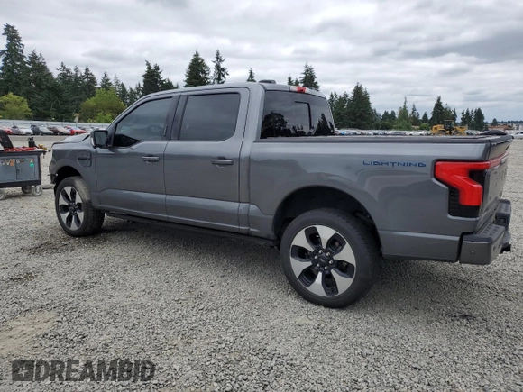 2023 Ford F-150 Lightning Pro with VIN 1FT6W1EV9PWG25278, listed as a Copart auction lot 60293095 with 24,450 mi miles and Salvage title. Bid and sale history available at DreamBid. Image 2.