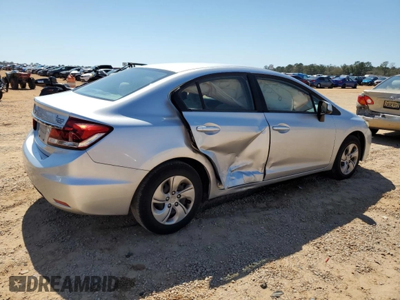 2013 Honda Civic LX with VIN 19XFB2F53DE086680, listed as a Copart auction lot 49295685 with 112,338 mi miles and Salvage Title. Bid and sale history available at DreamBid. Image 4.