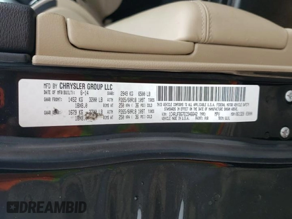 2014 Jeep Grand Cherokee Limited z VIN 1C4RJFBG7EC546642, wystawiony jako Copart lot #61445615 z przebiegiem 128 921 mil mil oraz Szkoda całkowita • Salvage title. Historia ofert i sprzedaży dostępna na DreamBid. Obrazek 13.