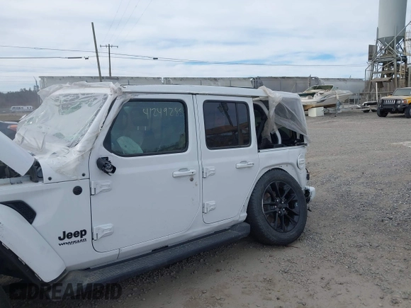 2022 Jeep Wrangler Unlimited Sahara with VIN 1C4HJXEN3NW222744, listed as a IAAI auction lot 41855313 with 43,780 mi miles and . Bid and sale history available at DreamBid. Image 6.
