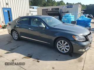 2007 Lexus LS 460 with VIN JTHBL46F975036722, listed as a Copart auction lot 60193615 with 172,623 mi miles and Salvage title. Bid and sale history available at DreamBid. Image 4.