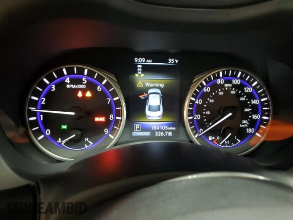 2015 Infiniti Q50 with VIN JN1BV7AR3FM390001, listed as a Copart auction lot 51752225 with 184,105 mi miles and Salvage Title. Bid and sale history available at carsss.com. Image 9.