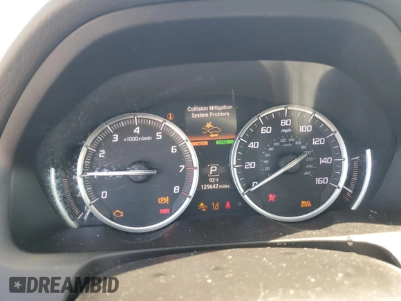 2016 Acura TLX Advance with VIN 19UUB2F77GA007996, listed as a Copart auction lot 62383035 with 129,642 mi miles and Salvage title. Bid and sale history available at DreamBid. Image 9.