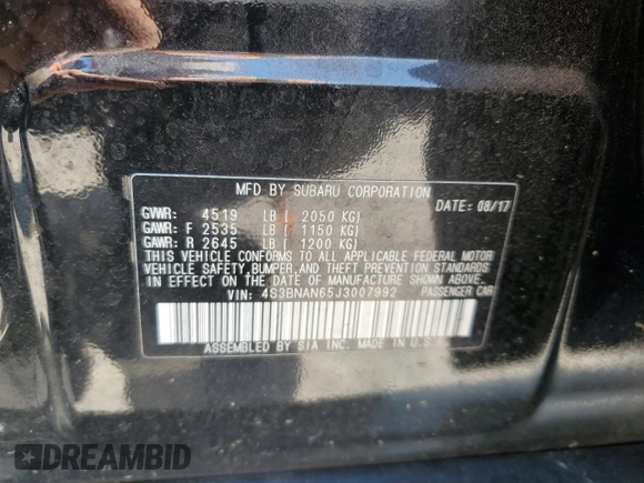 2018 Subaru Legacy Limited with VIN 4S3BNAN65J3007992, listed as a Copart auction lot 59356273 with 94,488 mi miles. Bid and sale history available at carsss.com. Image 12.