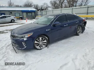 2016 Kia Optima SX Turbo with VIN 5XXGW4L2XGG041293, listed as a Copart auction lot 44734105 with 114,228 mi miles and Salvage Title. Bid and sale history available at carsss.com. Image 1.