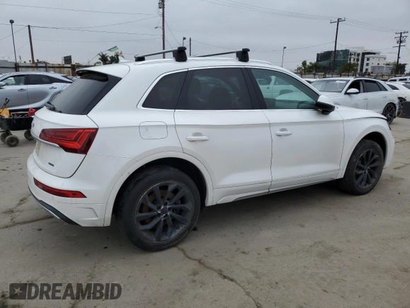 2021 Audi Q5 Premium Plus with VIN WA1BAAFY4M2021995, listed as a Copart auction lot 55136145 with 84,553 mi miles and Salvage Title. Bid and sale history available at carsss.com. Image 3.