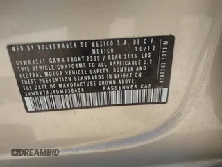 2013 Volkswagen Jetta SE z VIN 3VWDX7AJ4DM236406, wystawiony jako IAAI lot #41785884 z przebiegiem 136 762 mil mil oraz . Historia ofert i sprzedaży dostępna na DreamBid. Obrazek 9.