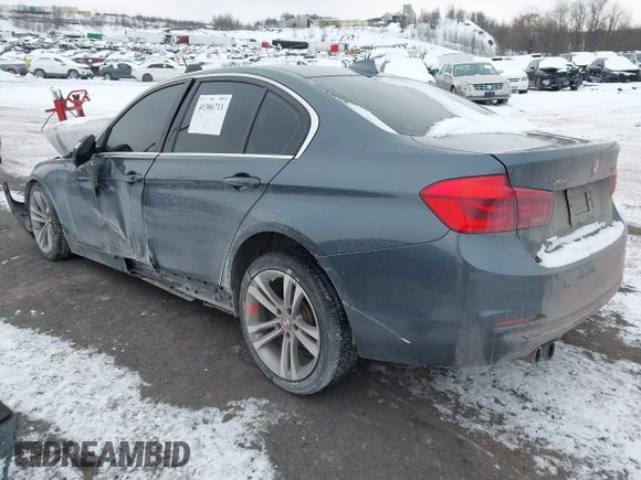 2017 BMW 3 Series 330i xDrive with VIN WBA8D9G50HNU60185, listed as a IAAI auction lot 41386711 with 1 mi miles. Bid and sale history available at carsss.com. Image 3.
