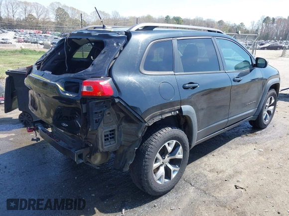 2014 Jeep Cherokee Trailhawk with VIN 1C4PJMBB6EW162303, listed as a IAAI auction lot 41910167 with 133,669 mi miles. Bid and sale history available at carsss.com. Image 4.