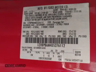 2013 Ford Mustang V6 с VIN 1ZVBP8AM4D5276112, выставлен на аукционе IAAI как лот 42543725 с пробегом Не указан миль и . История ставок и продаж доступна на DreamBid. Изображение 9.