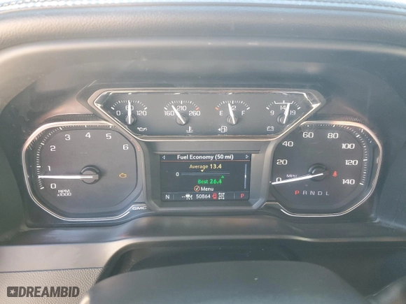 2022 GMC Sierra 1500 SLT with VIN 1GTU9DED6NZ208526, listed as a Copart auction lot 87836935 with 50,864 mi miles and Salvage Title. Bid and sale history available at carsss.com. Image 9.
