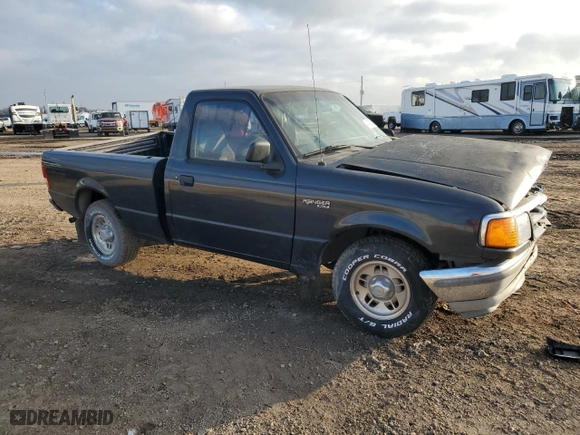 1995 Ford Ranger Splash with VIN 1FTCR10A4SPA56258, listed as a Copart auction lot 43721815 with 189,300 mi miles and Salvage Title. Bid and sale history available at carsss.com. Image 4.