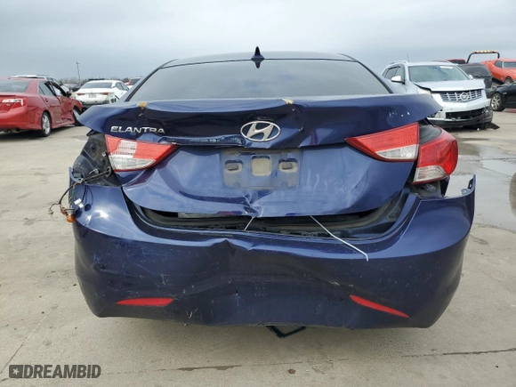 2013 Hyundai Elantra GLS PZEV with VIN 5NPDH4AE9DH348254, listed as a Copart auction lot 47541245 with 178,074 mi miles and Salvage Title. Bid and sale history available at carsss.com. Image 6.