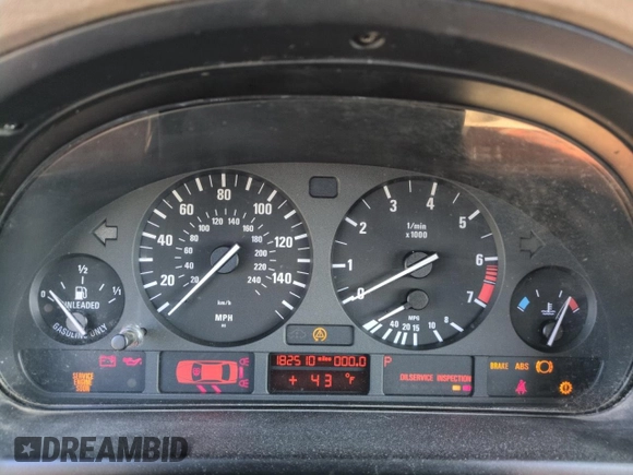 2000 BMW 5 Series 528iA with VIN WBADM634XYGU22333, listed as a Copart auction lot 42828925 with 182,510 mi miles and Salvage Title. Bid and sale history available at carsss.com. Image 9.