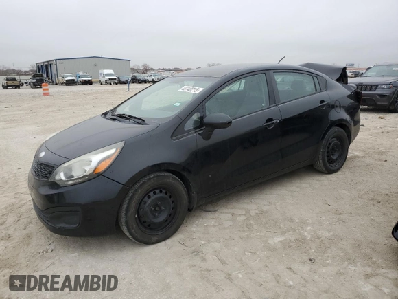 2014 Kia Rio LX with VIN KNADM4A32E6400150, listed as a Copart auction lot 43740215 with 168,310 mi miles and Salvage Title. Bid and sale history available at carsss.com. Image 1.