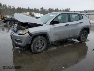 2018 Jeep Compass Sport with VIN 3C4NJDAB7JT100546, listed as a Copart auction lot 53028915 with 0 mi miles and Non Repairable. Bid and sale history available at carsss.com. Image 1.