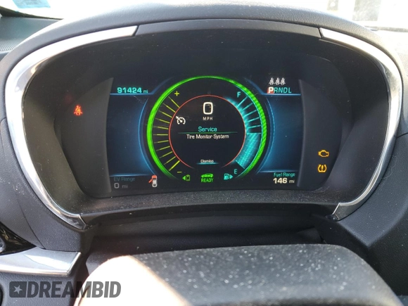 2016 Chevrolet Volt Premier with VIN 1G1RB6S55GU112494, listed as a Copart auction lot 45224975 with 91,424 mi miles and Salvage Title. Bid and sale history available at carsss.com. Image 9.