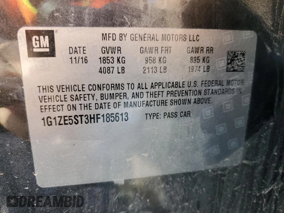 2017 Chevrolet Malibu LT with VIN 1G1ZE5ST3HF185613, listed as a Copart auction lot 46054935 with 79,439 mi miles and Salvage Title. Bid and sale history available at DreamBid. Image 13.