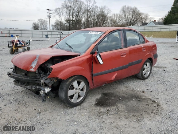 2009 Kia Rio SX with VIN KNADE223696556777, listed as a Copart auction lot 47253505 with 0 mi miles and Salvage Title. Bid and sale history available at carsss.com. Image 1.