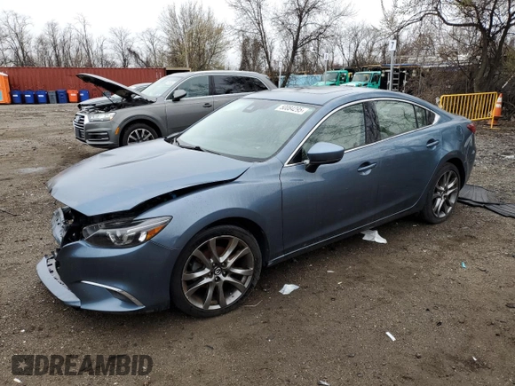 2017 Mazda 6 Grand Touring with VIN JM1GL1W53H1121416, listed as a Copart auction lot 50084295 with 104,206 mi miles and Salvage Title. Bid and sale history available at carsss.com. Image 1.
