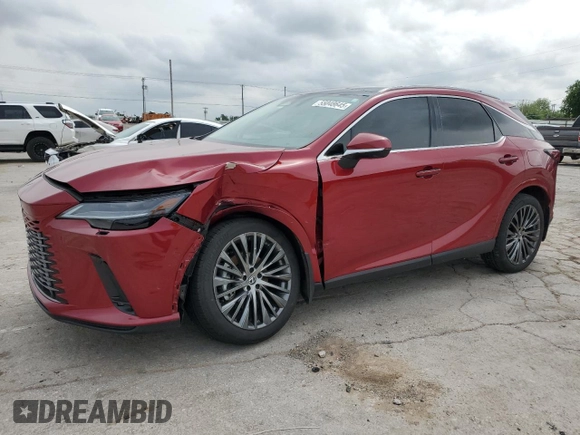 2023 Lexus RX 350 with VIN 2T2BAMBA3PC017342, listed as a Copart auction lot 55048645 with 21,543 mi miles and Salvage title. Bid and sale history available at DreamBid. Image 1.