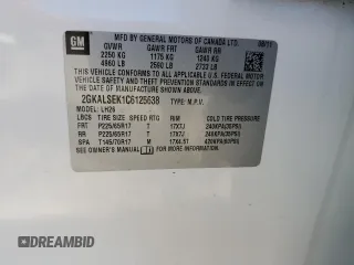 2012 GMC Terrain SLE-2 z VIN 2GKALSEK1C6125638, wystawiony jako Copart lot #88155255 z przebiegiem 127 289 mil mil oraz Szkoda całkowita • Salvage title. Historia ofert i sprzedaży dostępna na DreamBid. Obrazek 13.