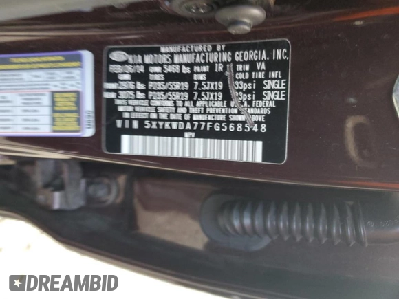 2015 Kia Sorento SX with VIN 5XYKWDA77FG568548, listed as a Copart auction lot 46526035 with 116,690 mi miles and Clean Title. Bid and sale history available at carsss.com. Image 13.