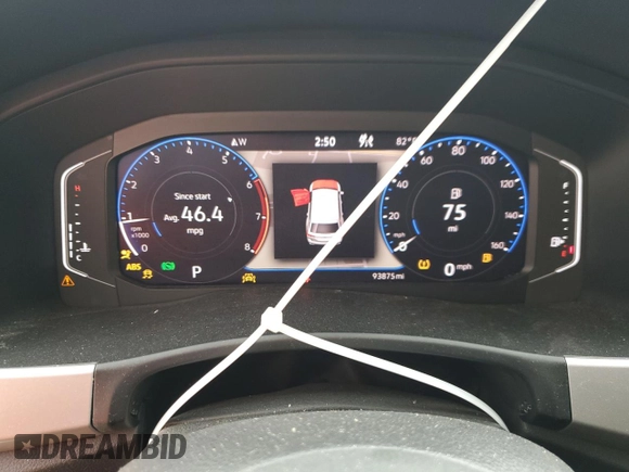 2021 Volkswagen Atlas SEL with VIN 1V2BP2CA5MC545411, listed as a Copart auction lot 54164325 with 93,875 mi miles and Salvage title. Bid and sale history available at DreamBid. Image 9.
