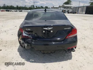 2021 Genesis G70 2.0T with VIN KMTG34LA7MU070211, listed as a Copart auction lot 59613564 with 18,062 mi miles and Salvage Title. Bid and sale history available at carsss.com. Image 6.
