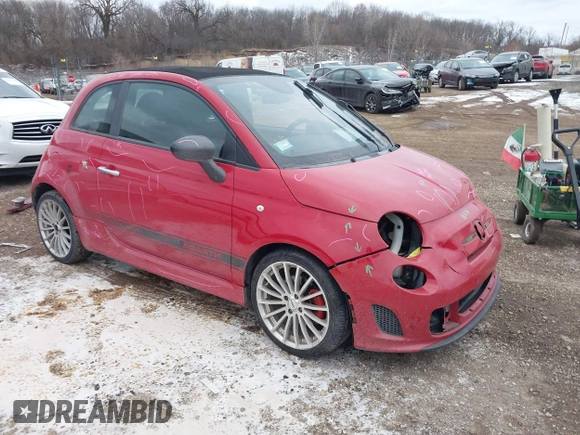 2013 FIAT 500 Abarth with VIN 3C3CFFJHXDT639261, listed as a IAAI auction lot 41360403 with 42,769 mi miles. Bid and sale history available at carsss.com. Image 1.