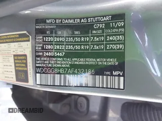 2010 Mercedes-Benz GLK 350 with VIN WDCGG8HB7AF432186, listed as a IAAI auction lot 42239348 with 231,668 mi miles and . Bid and sale history available at carsss.com. Image 9.