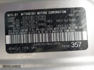 2021 Mitsubishi Outlander Sport ES with VIN JA4APUAU7MU028606, listed as a IAAI auction lot 41604407 with 65,977 mi miles. Bid and sale history available at carsss.com. Image 9.
