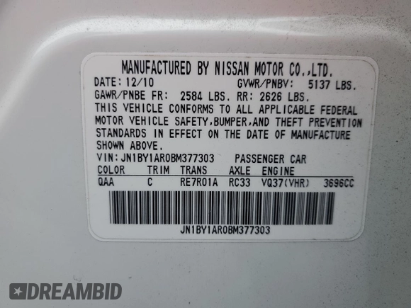 2011 Infiniti M37 with VIN JN1BY1AR0BM377303, listed as a Copart auction lot 86342264 with 131,984 mi miles and Salvage Title. Bid and sale history available at carsss.com. Image 14.