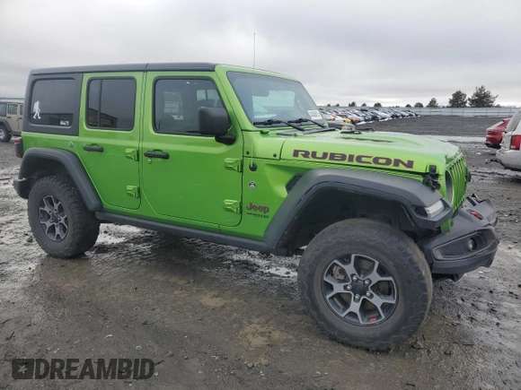 2019 Jeep Wrangler Unlimited Rubicon with VIN 1C4HJXFN8KW545049, listed as a Copart auction lot 41445415 with 57,744 mi miles and Salvage title. Bid and sale history available at DreamBid. Image 4.
