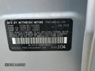 2017 Mitsubishi Mirage ES z VIN ML32F3FJ5HHF08931, wystawiony jako Copart lot #58854815 z przebiegiem 97 886 mil mil oraz Czysty tytuł • Clean title. Historia ofert i sprzedaży dostępna na DreamBid. Obrazek 12.