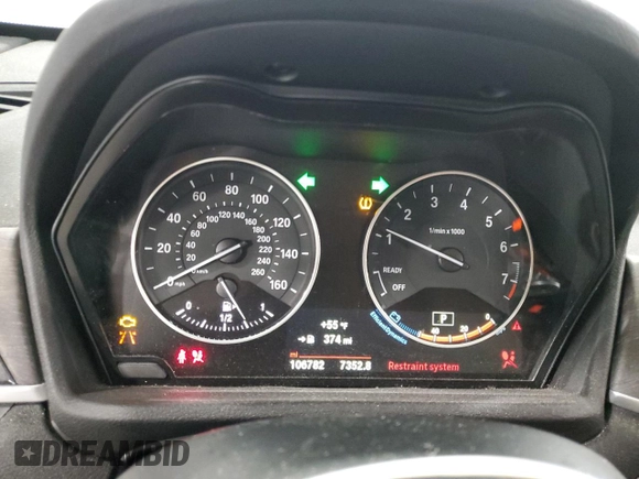 2017 BMW X1 xDrive28i with VIN WBXHT3Z38H4A53824, listed as a Copart auction lot 52500215 with 106,782 mi miles and Salvage title. Bid and sale history available at DreamBid. Image 9.