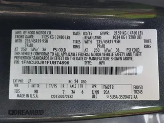 2015 Ford Escape Titanium with VIN 1FMCU0J91FUB74896, listed as a IAAI auction lot 41919609 with 135,363 mi miles. Bid and sale history available at carsss.com. Image 9.