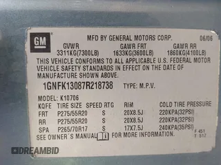 2008 GMC Yukon XL Commercial with VIN 1GKFK16388J186702, listed as a IAAI auction lot 41917631 with 193,305 mi miles. Bid and sale history available at carsss.com. Image 9.
