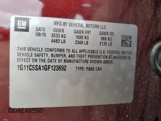 2016 Chevrolet Malibu Limited LT with VIN 1G11C5SA1GF123692, listed as a Copart auction lot 72673404 with 107,573 mi miles and Salvage Title. Bid and sale history available at carsss.com. Image 12.
