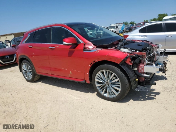 2024 Infiniti QX50 SENSORY with VIN 3PCAJ5EB2RF112760, listed as a Copart auction lot 51296305 with 7,677 mi miles and Salvage Title. Bid and sale history available at carsss.com. Image 4.